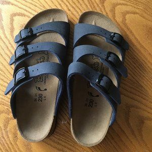 Triple-strap navy Birkenstocks (never been used)
